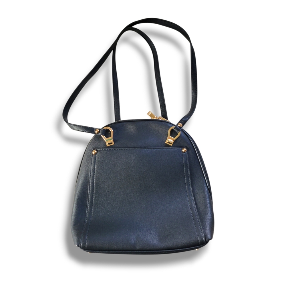 Miztique | NWOT Elegant Black Daisy Convertible Faux Leather Backpack